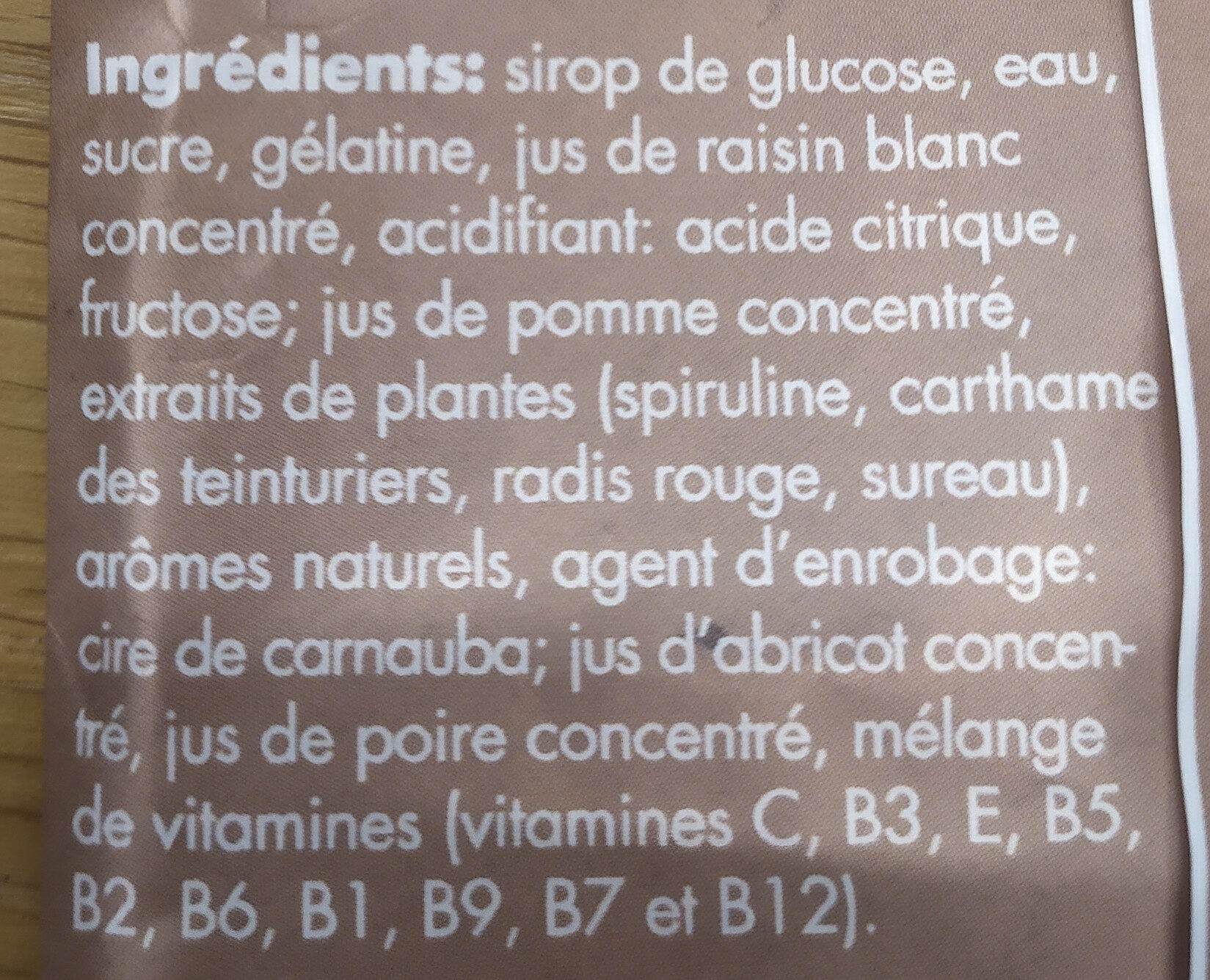 Vitamin gummies - Ingrédients - fr