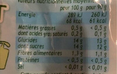 Pom' Potes Pommes Fraises - Tableau nutritionnel - fr