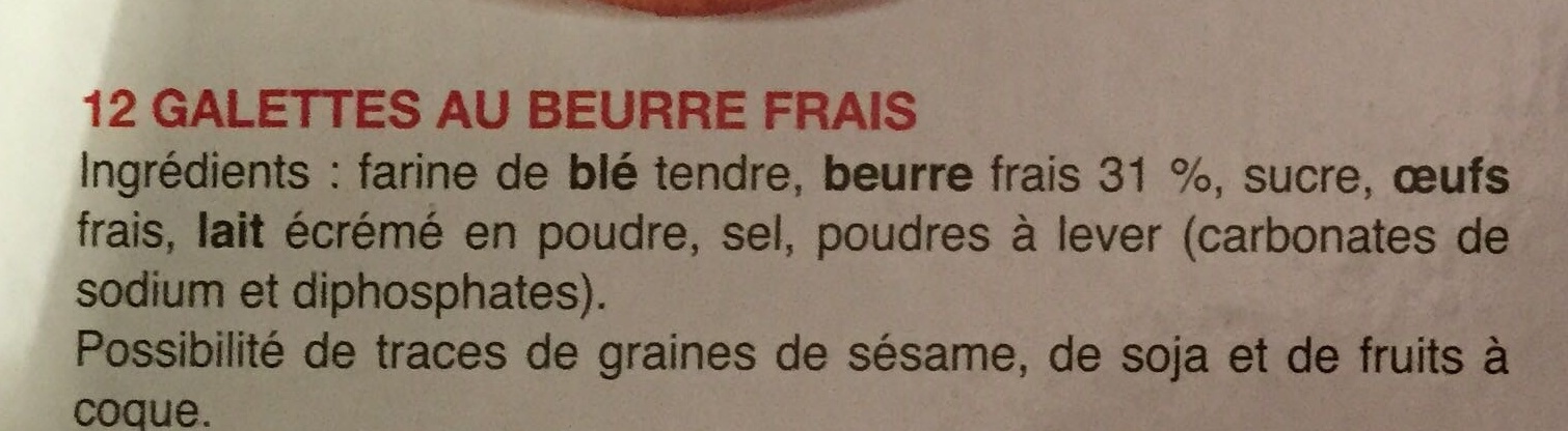 Galettes pur beurre - Ingrédients - fr