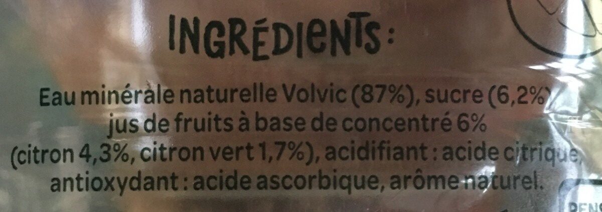 Juicy Citronnade - Eau minérale naturelle - Ingrédients - fr