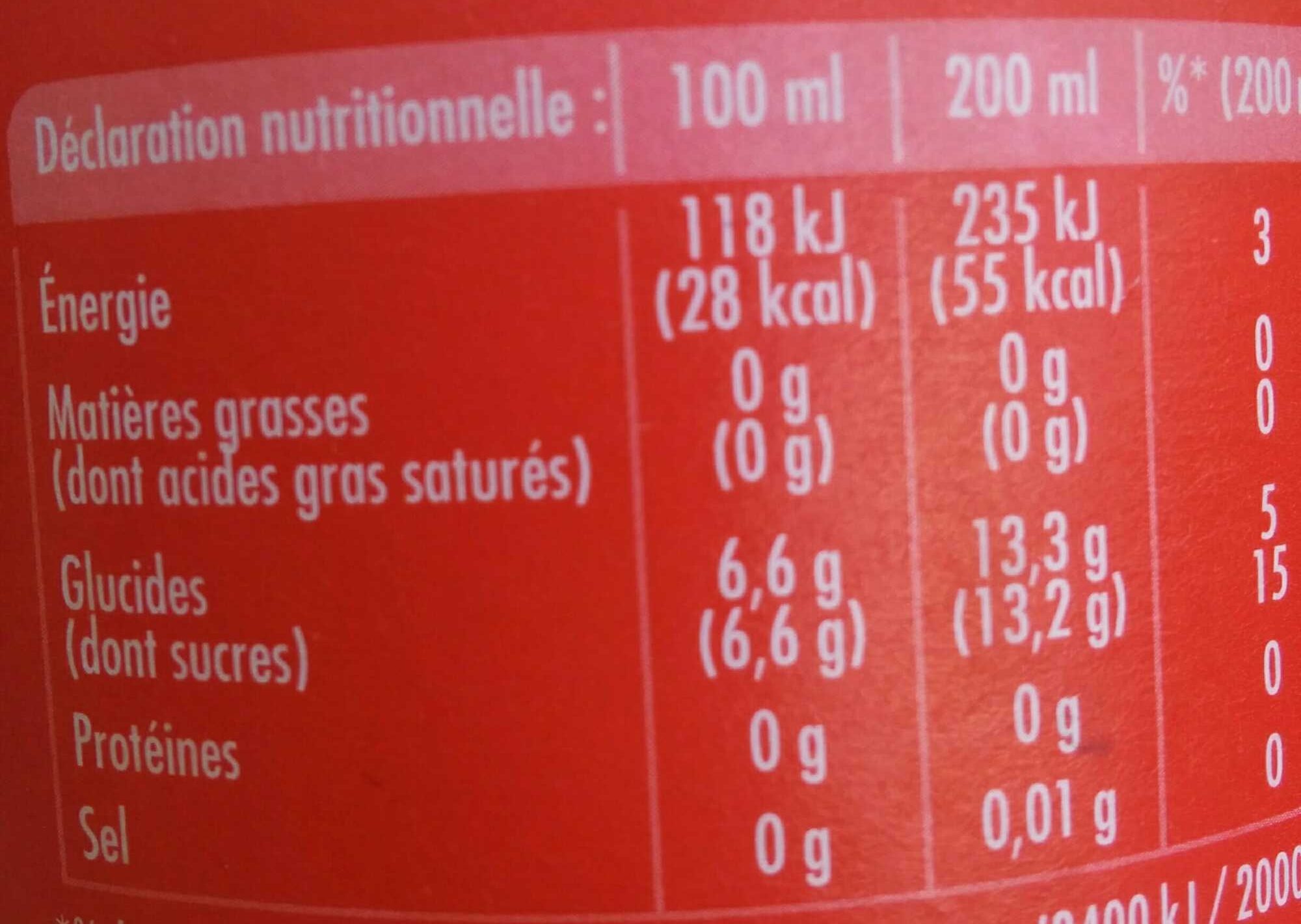 Agrum' aux saveurs de 4 agrumes - Informations nutritionnelles - fr