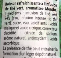 Thé infusé glacé Menthe - Ingrédients - fr