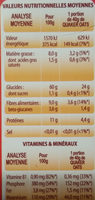 Quaker Oats Flocons d'avoine complète format - Tableau nutritionnel - fr