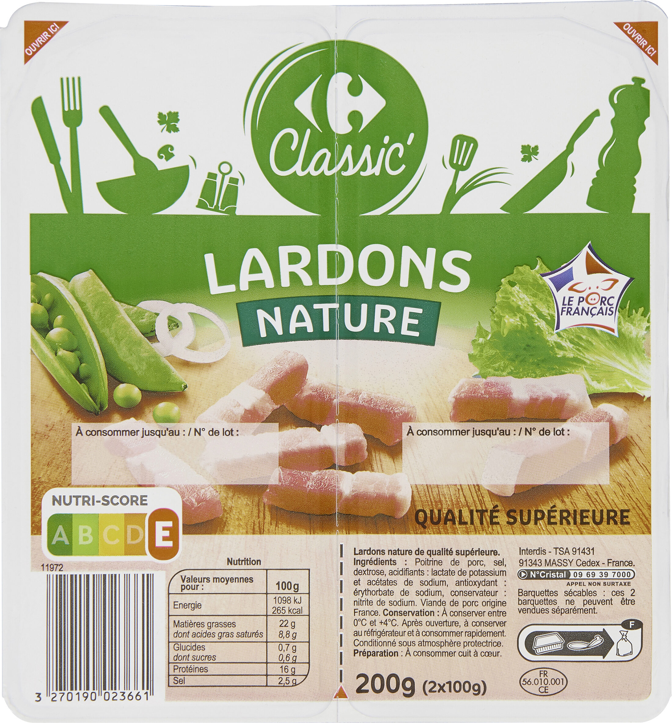 Lardons Nature - Produit - fr