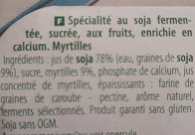 Yogur  natural arandanos - Ingrédients - fr
