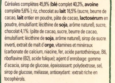 NESTLE FITNESS Chocolat au lait céréales - Ingrédients - fr