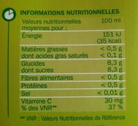 Jus d'orange - Informations nutritionnelles - fr