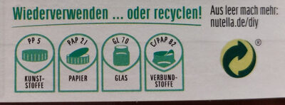 Nutella - Instruction de recyclage et/ou informations d'emballage - de