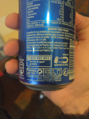 Pepsi 33 cl - Instruction de recyclage et/ou informations d'emballage - fr