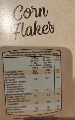 Corn flakes - Informations nutritionnelles - fr