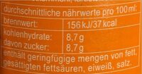 Orange - Informations nutritionnelles - de
