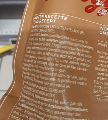 Céréales Extra Pepites Kellogg's Noisettes Caramelisées - Ingrédients - fr