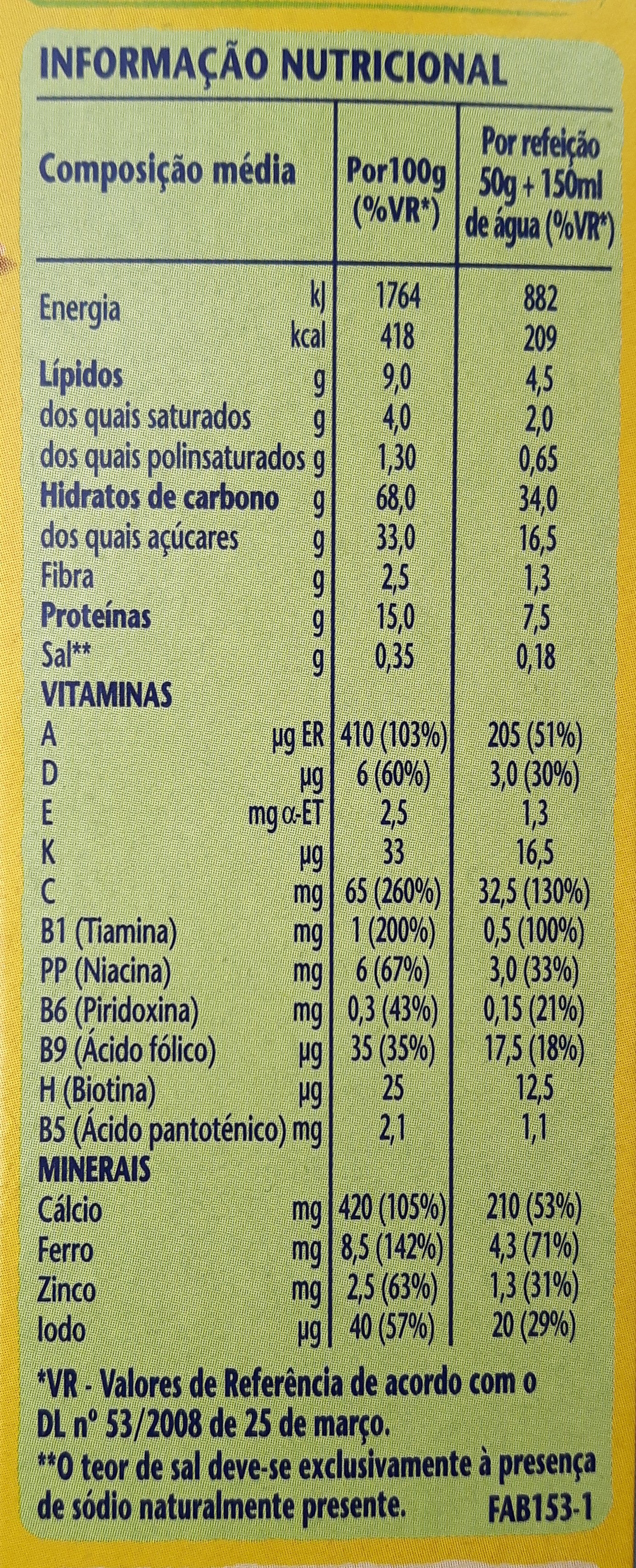 Cerelac - Informations nutritionnelles - pt
