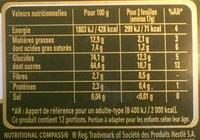 Fines feuilles de chocolat noir fourrées à la menthe - Informations nutritionnelles - fr