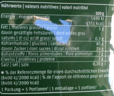 Mangoschnitze getrocknet - Informations nutritionnelles - fr