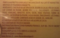 Ferrero Rocher - Fines gaufrettes enrobées de chocolat - Ingrédients - fr