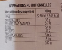 Nocciolata - Tableau nutritionnel - fr