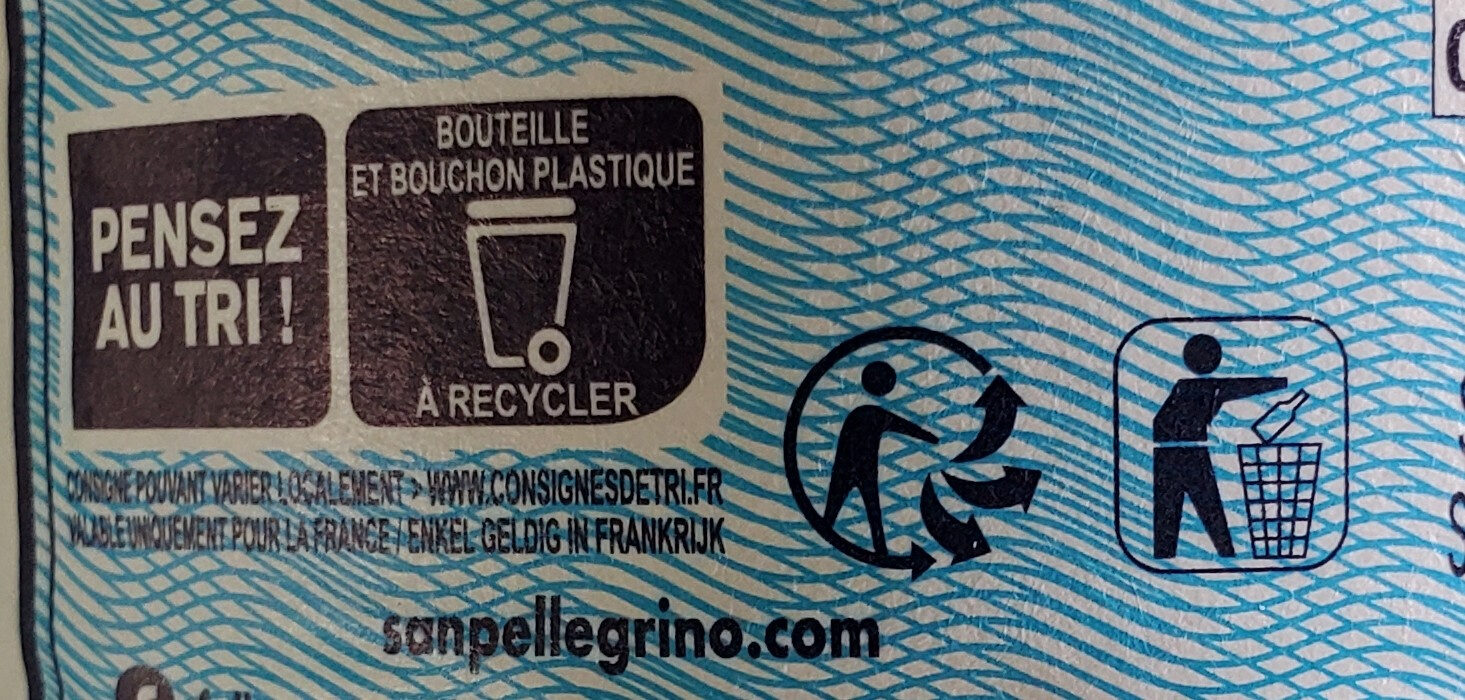 S.PELLEGRINO eau minérale naturelle gazeuse 50cl PET - Instruction de recyclage et/ou informations d'emballage - fr