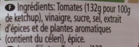 Tomato Ketchup - Ingrédients - fr